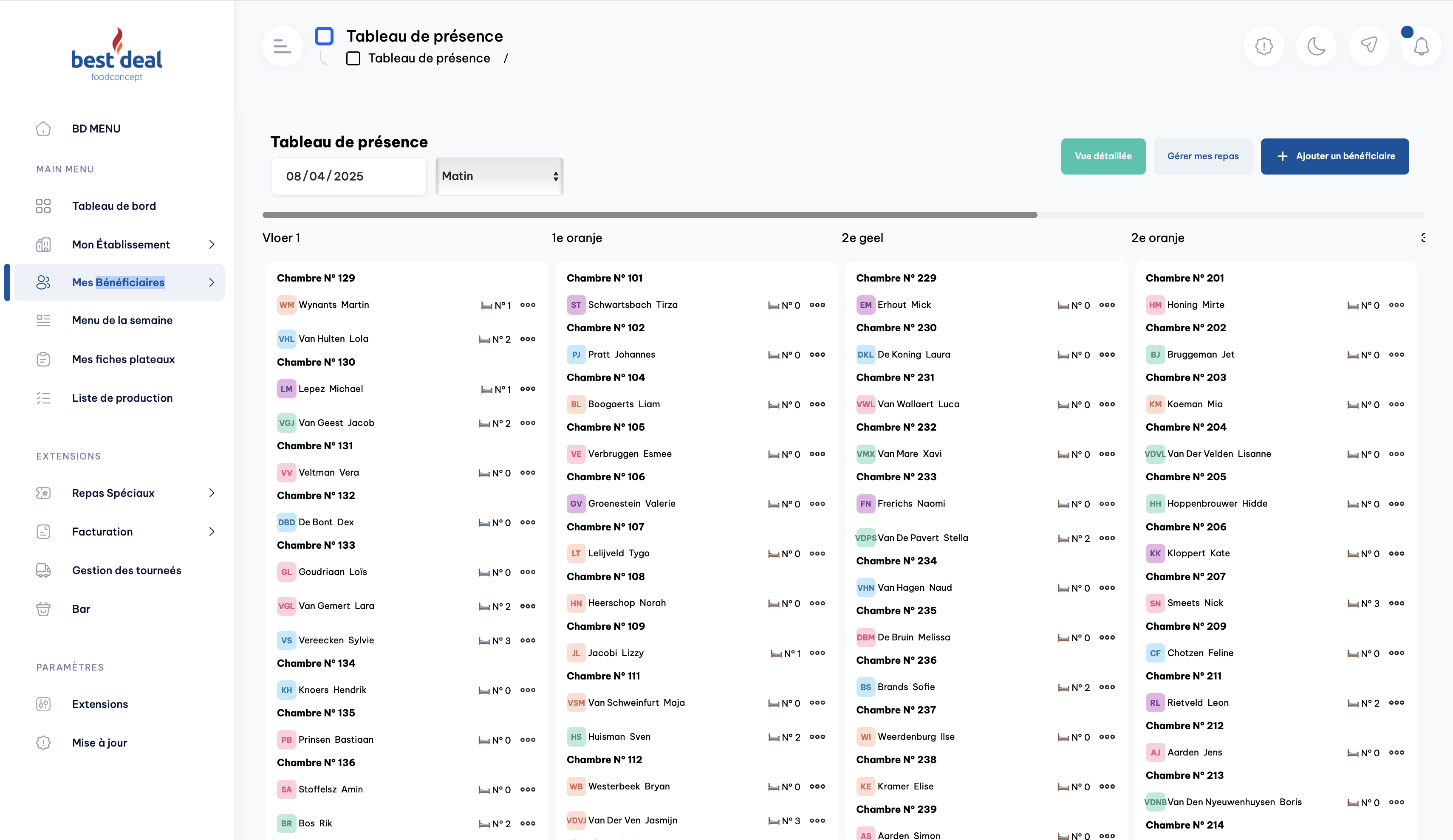 BD Menu Application Interface 2