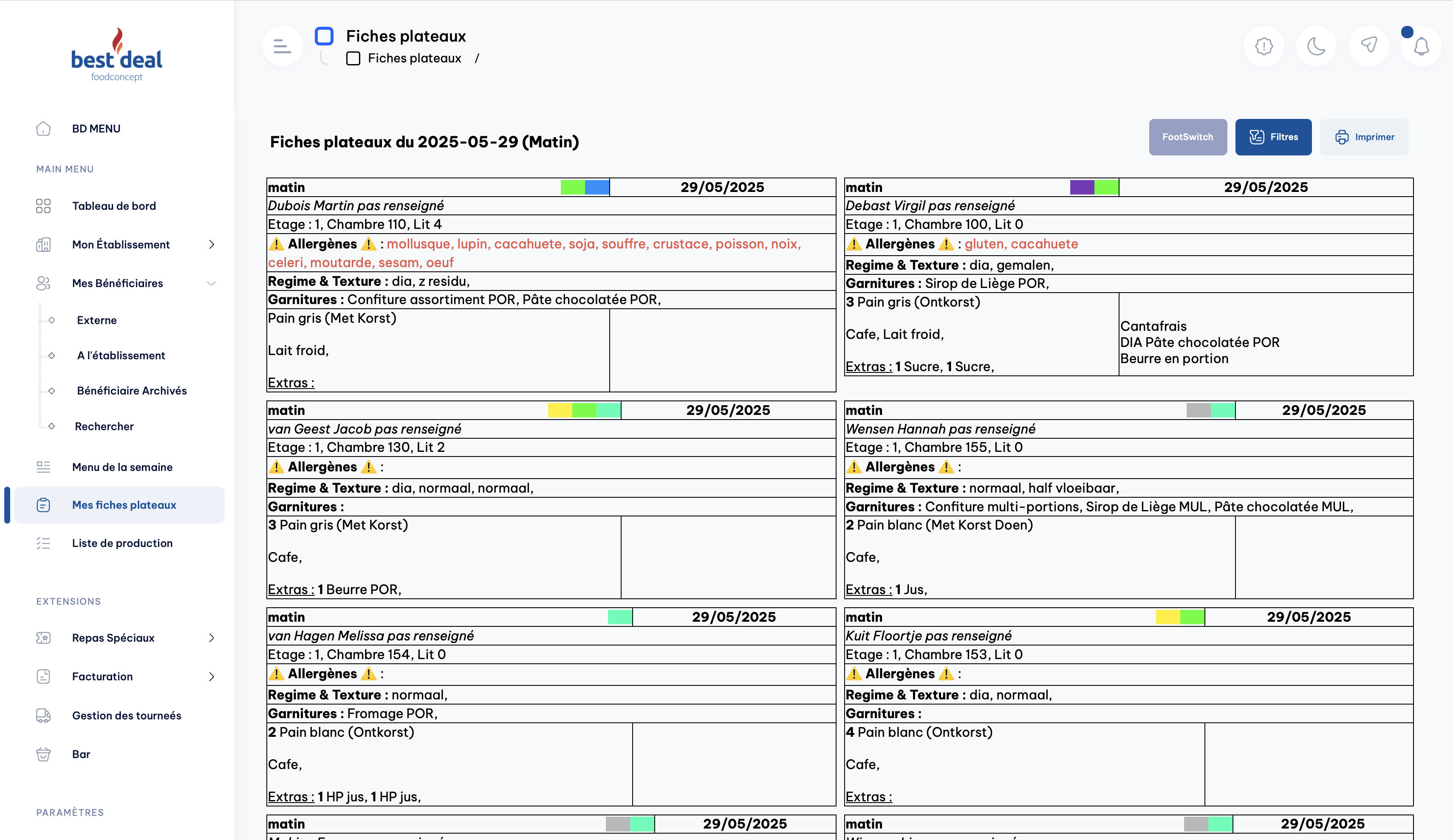 BD Menu Application Interface 3